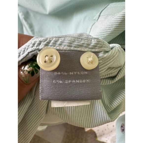 Peter Millar Men Performance Nylon Stretch Pin Stripe Button Down Collar Shirt L - Picture 10 of 10